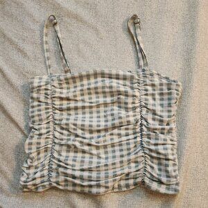 Hollister Pastel Light Green Gingham Crop Top